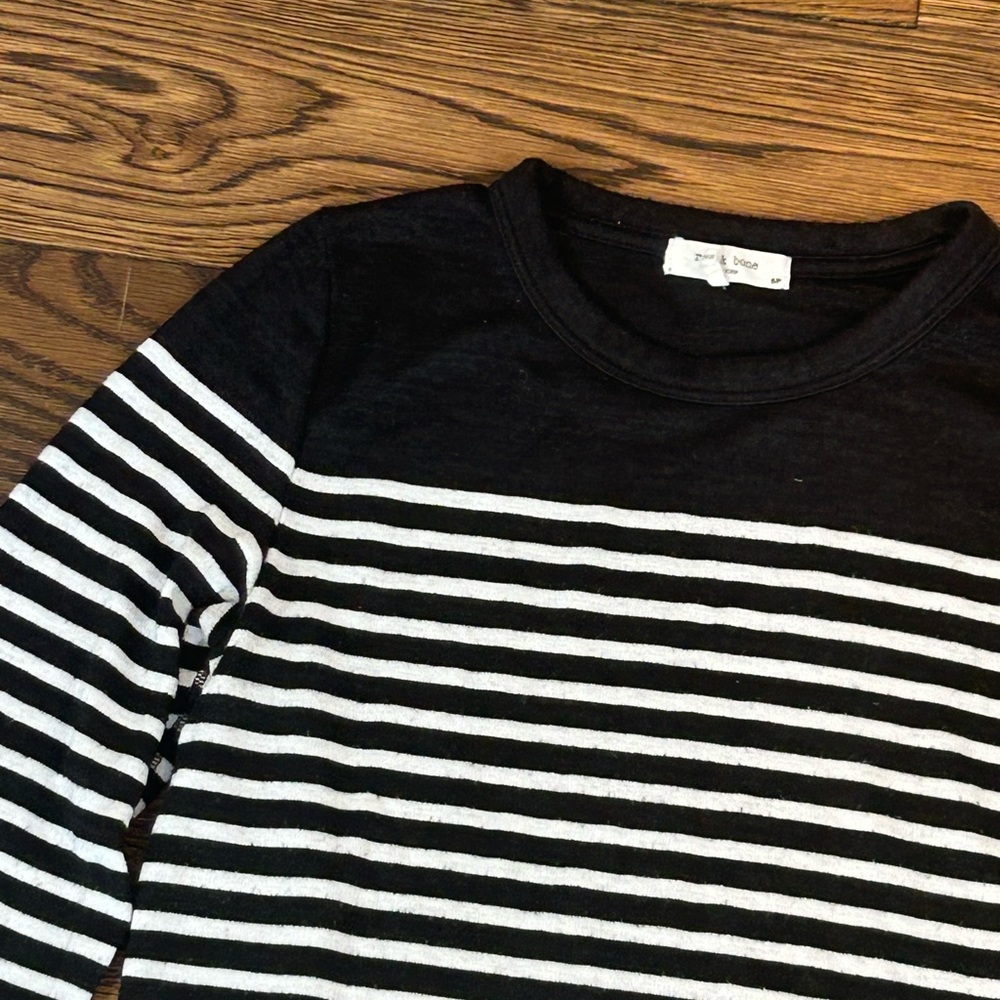rag & bone Navy and White Striped Long Sleeve Top - Picture 6 of 8